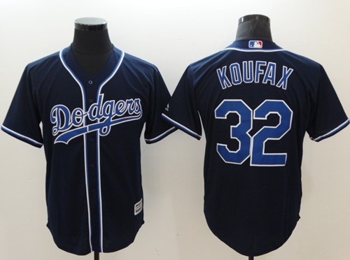 Dodgers #32 Sandy Koufax Navy Blue New Cool Base Stitched MLB Jersey